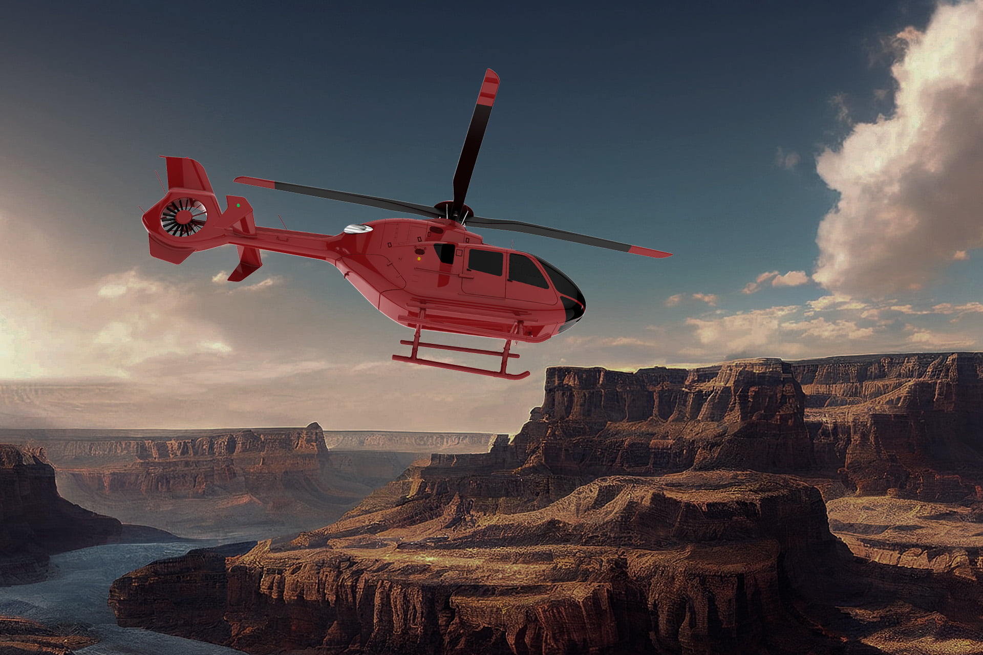 Tour en Helicóptero al Atardecer al Gran Cañón con Descenso y Vuelo sobre las Vegas